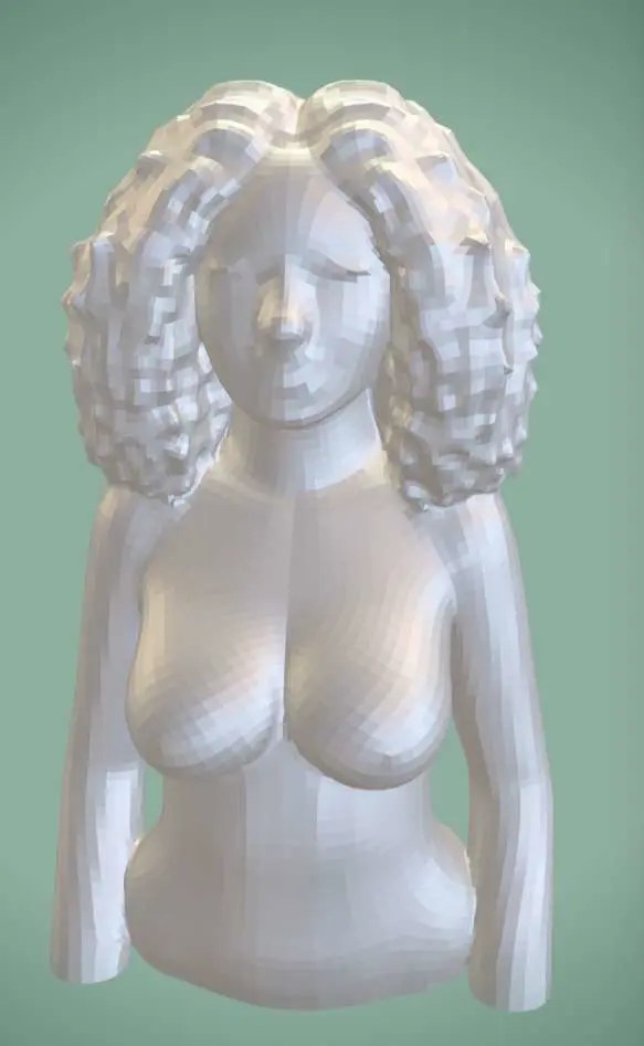 Free Sculptures & Artworks STL Download - Curly haired Nudeby katt_bearakuda