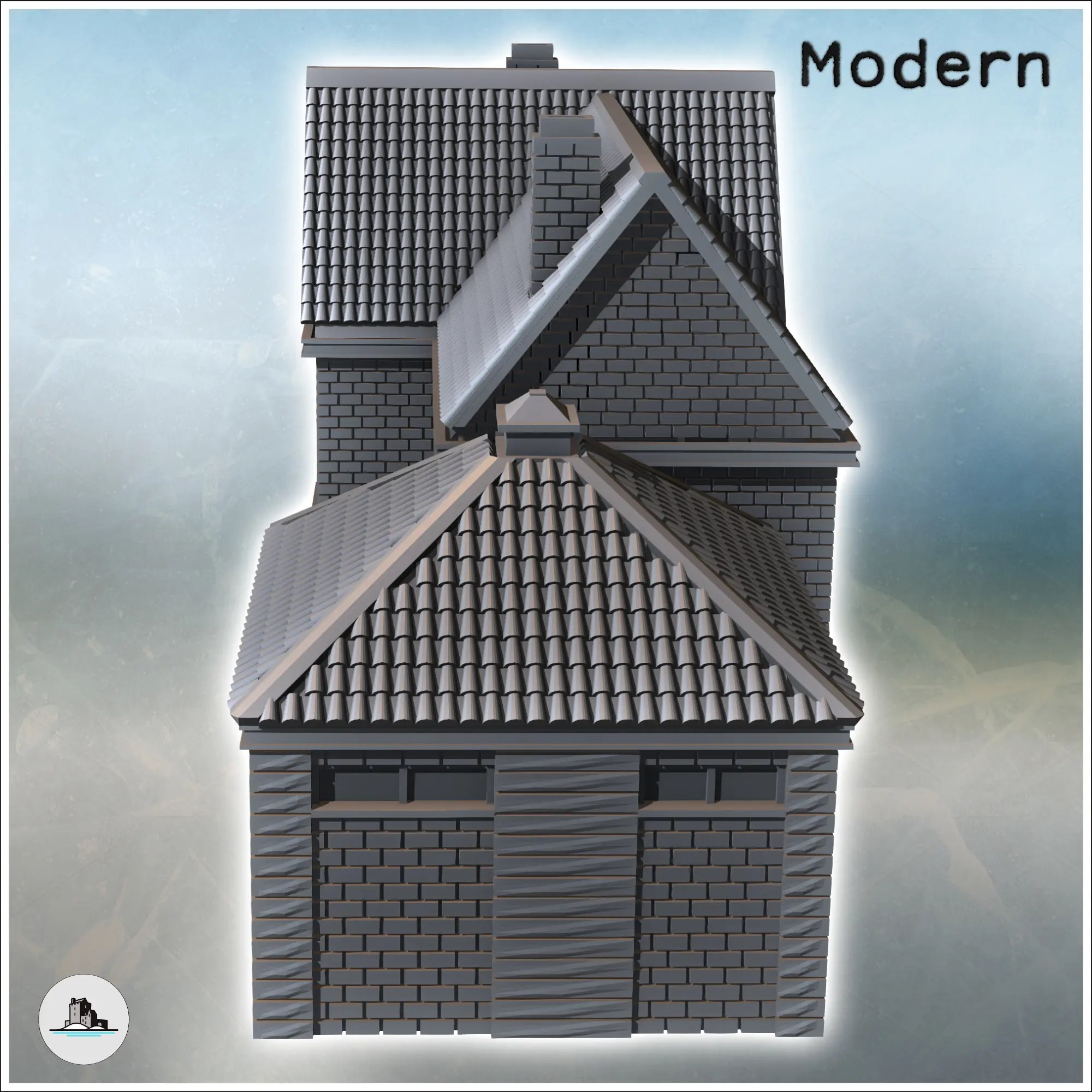 Set of two modern houses (Veghel, Netherlands) miniatures 3D models