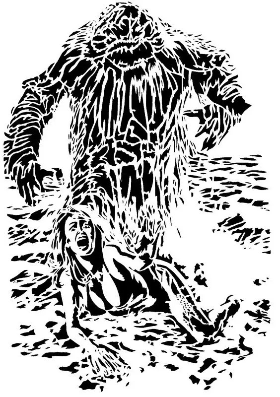 Sea Monster stencil 3D models download Creality Cloud