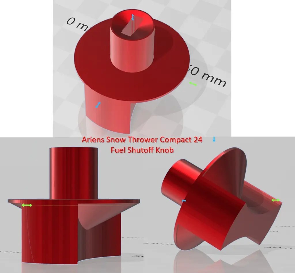 Knob, Fuel Shutoff, Ariens Snow Thrower Compact 24 3D models