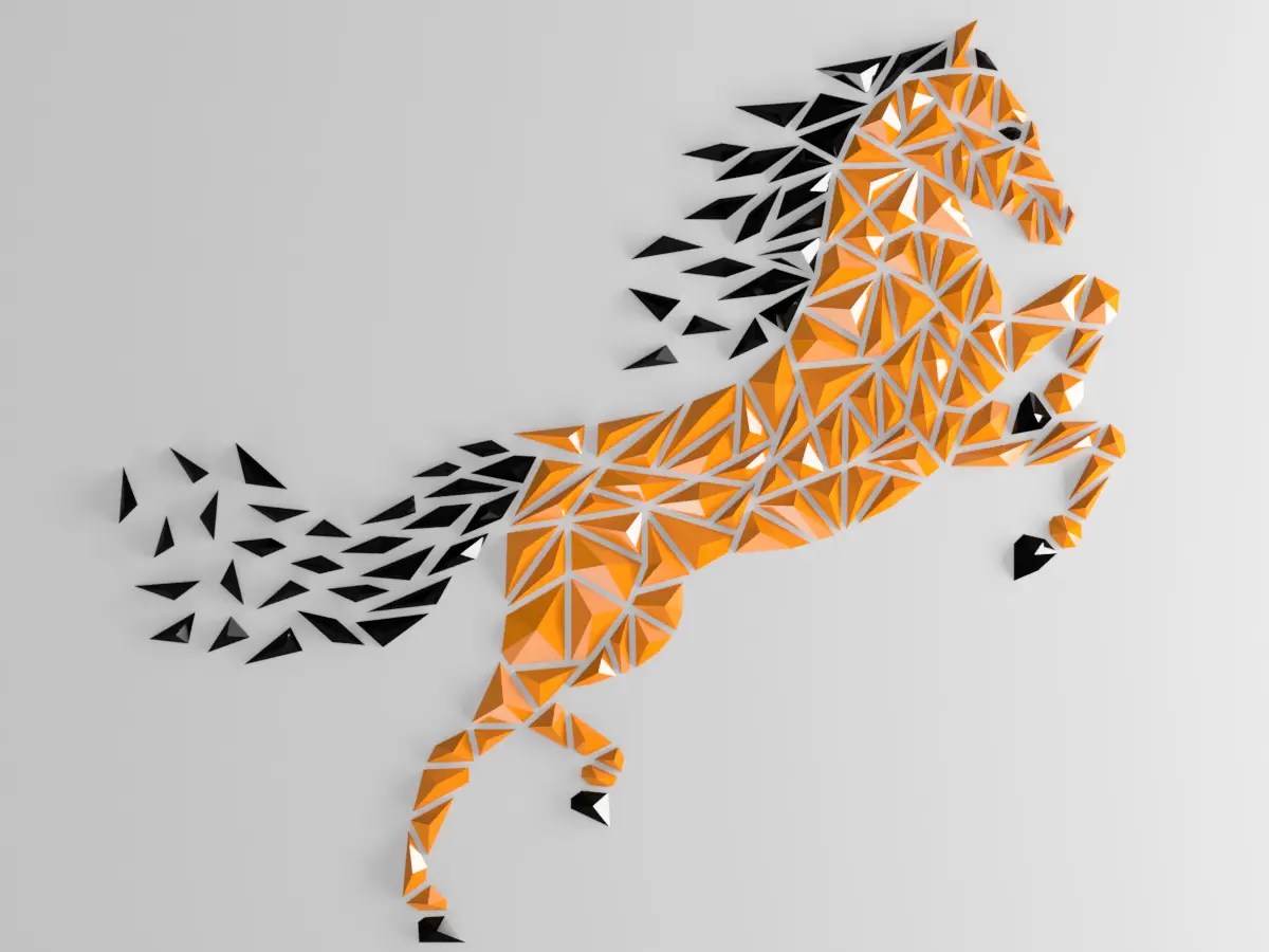 Geometric Horse wall art 3D models download Creality Cloud