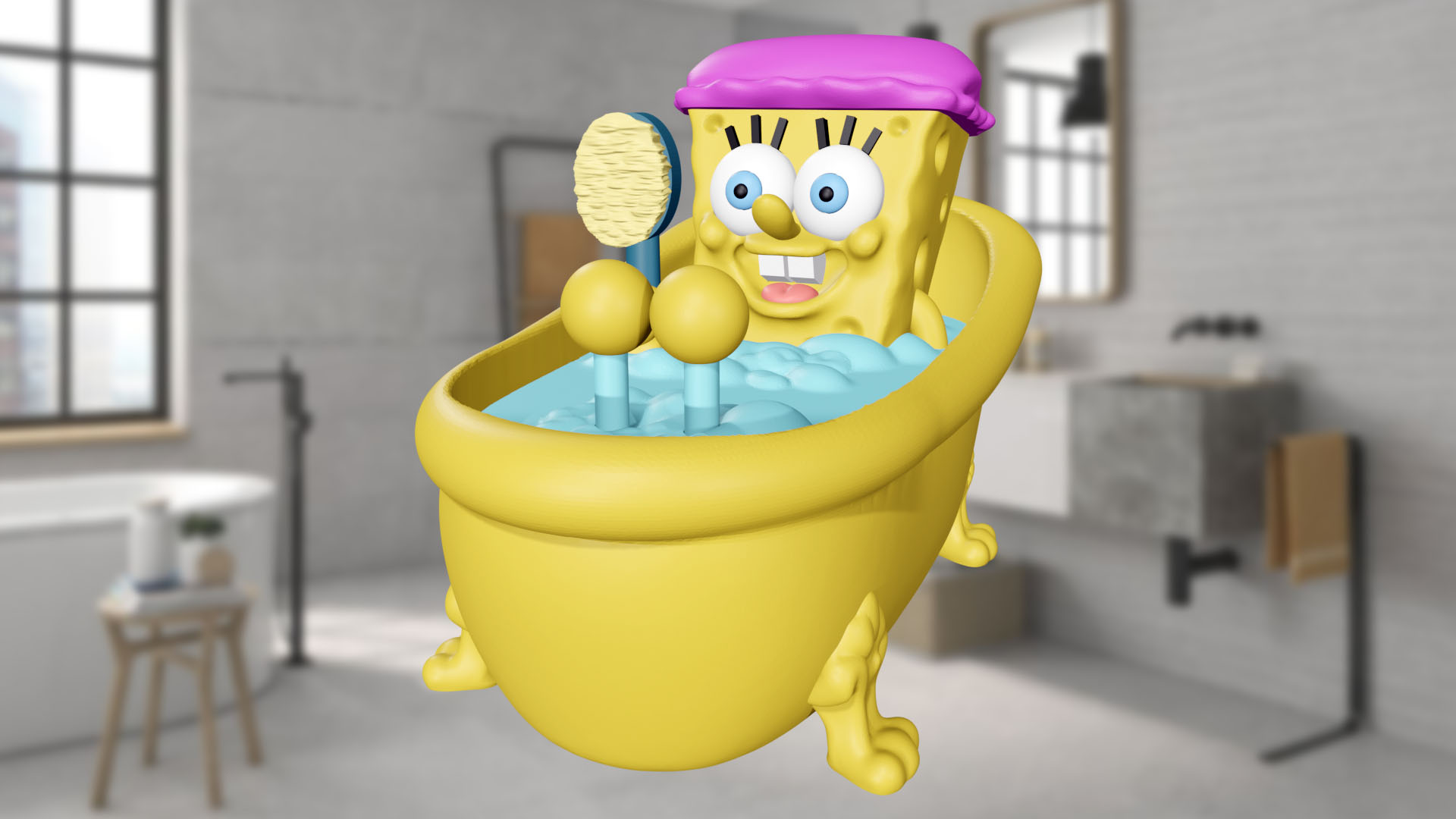 SPONGEBOB BATH FANART 3D models download Creality Cloud