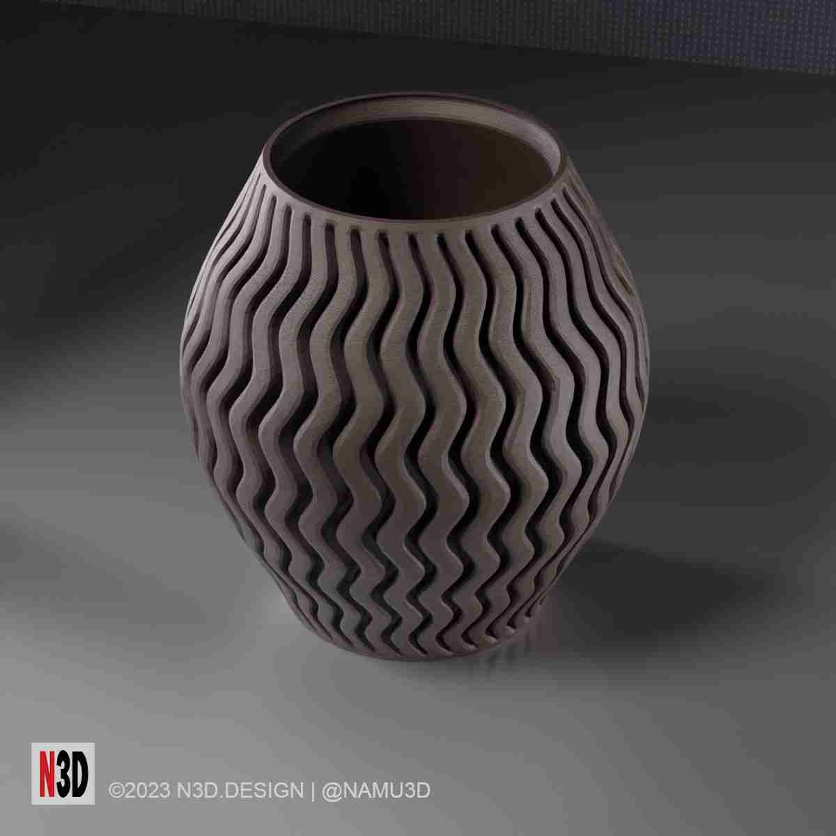 Vase 1004 Wavy vase 3D models download Creality Cloud