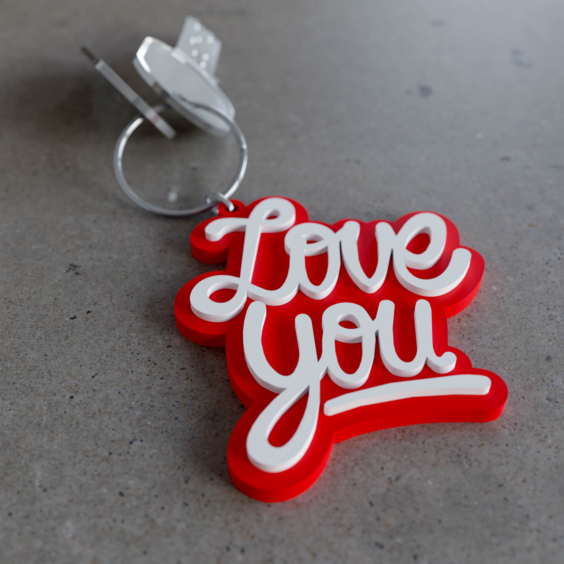 I love you keychain 3D models download Creality Cloud