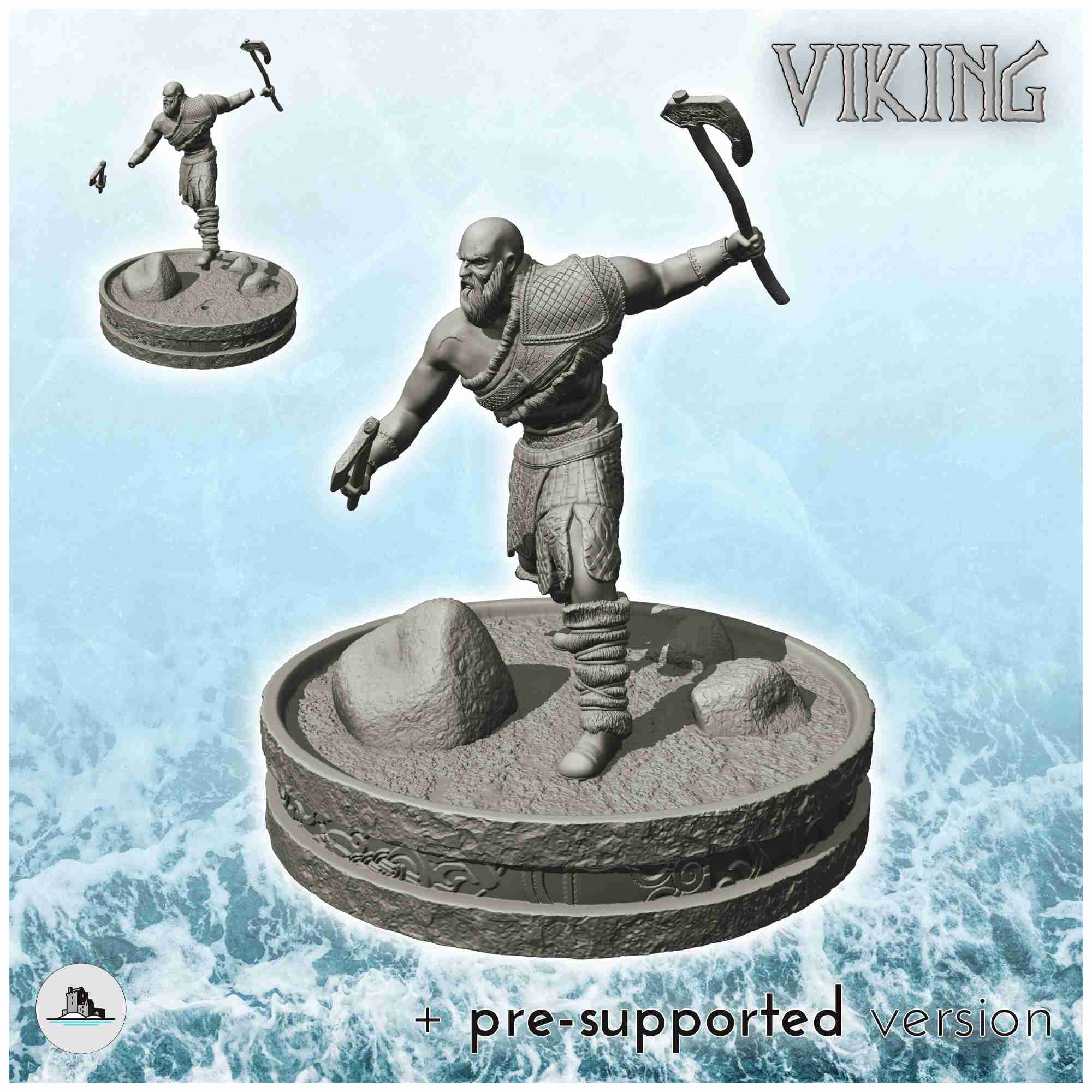 Viking figures pack No. 1 scenery medieval miniatures warh 3D