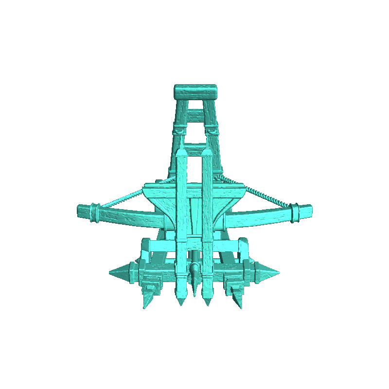 Two-wheeled wooden ballista siege engine with arrows (5) - m | 3D模型下载 | 创想云