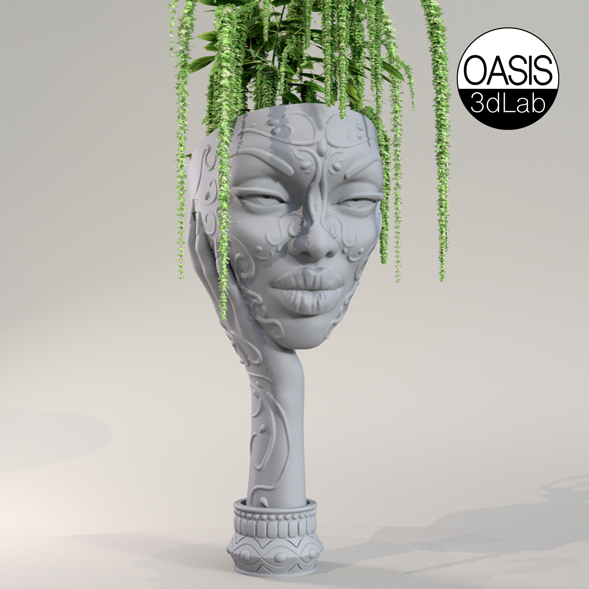 FACE FLOWER POT / VASE / PLANTER 3D models download Creality Cloud