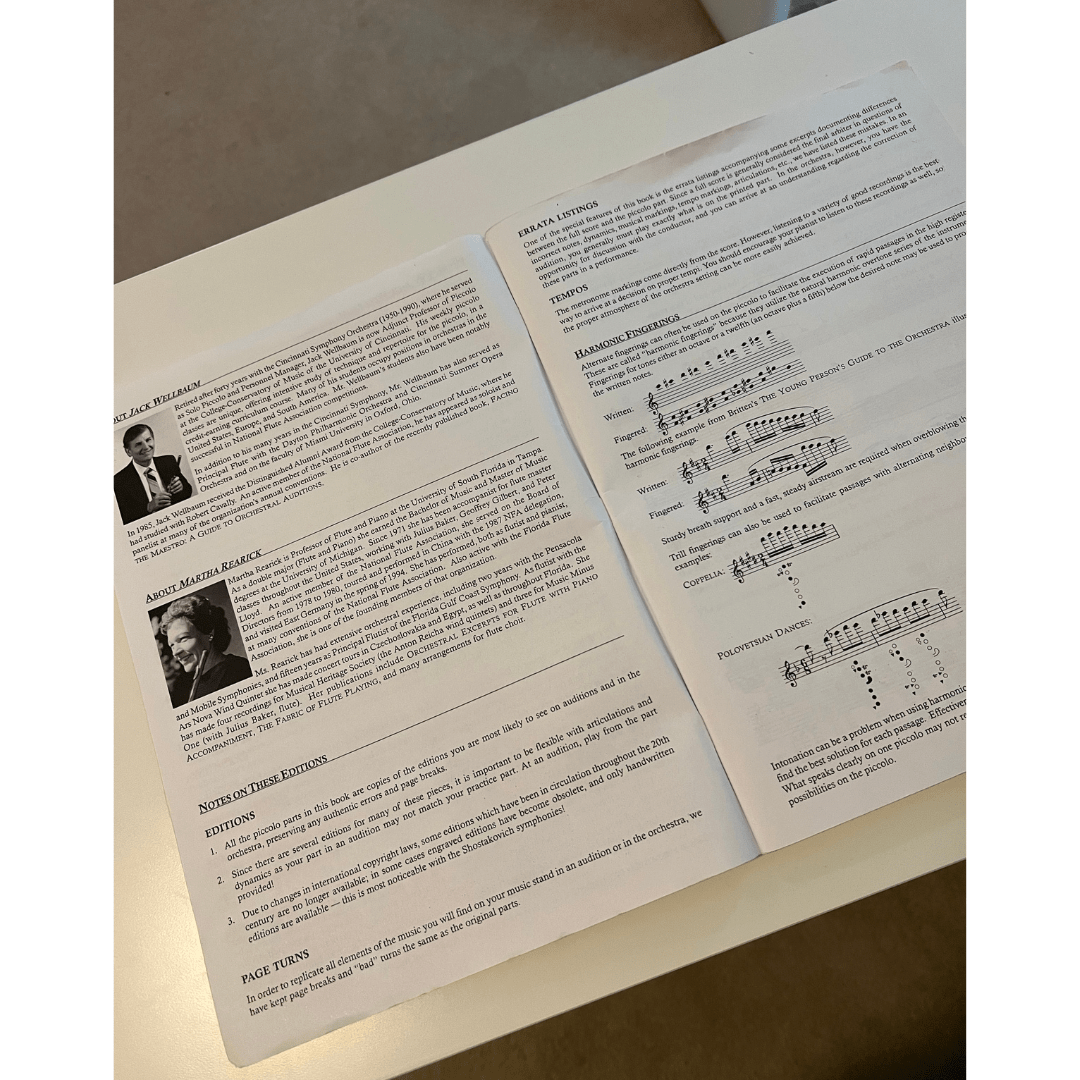 Orchestral Excerpts for Piccolo Book Review Piccolo Perfection