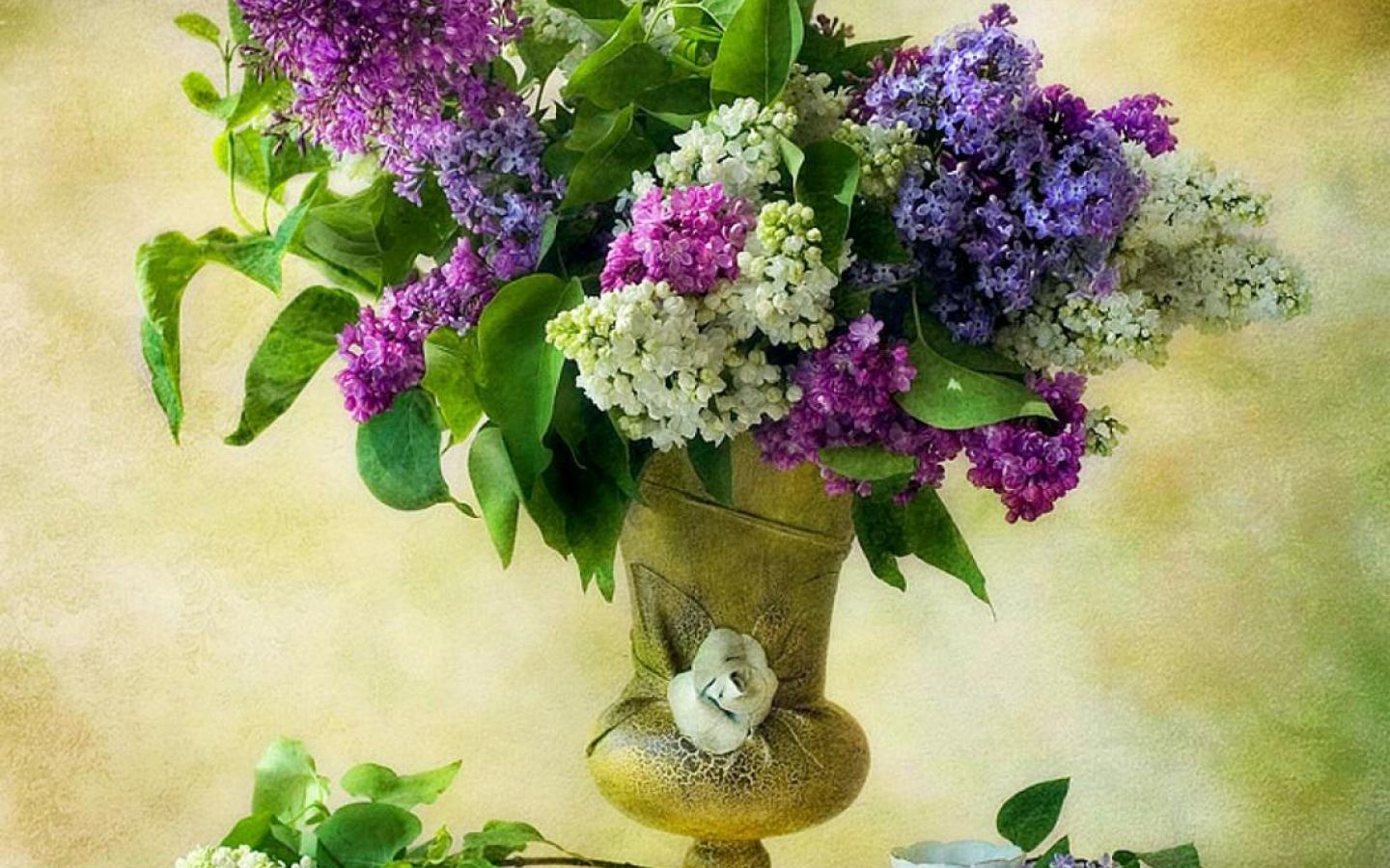 Lilacs in Vase Image Abyss