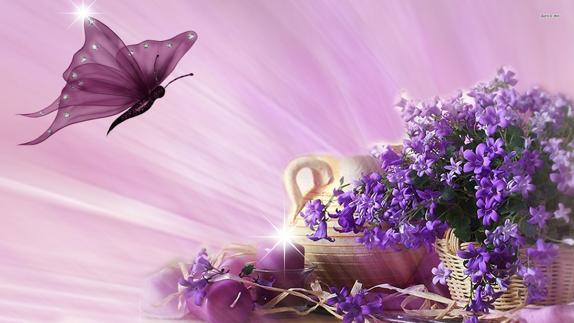 Lilacs and Purple Butterfly Image ID 11515 Image Abyss