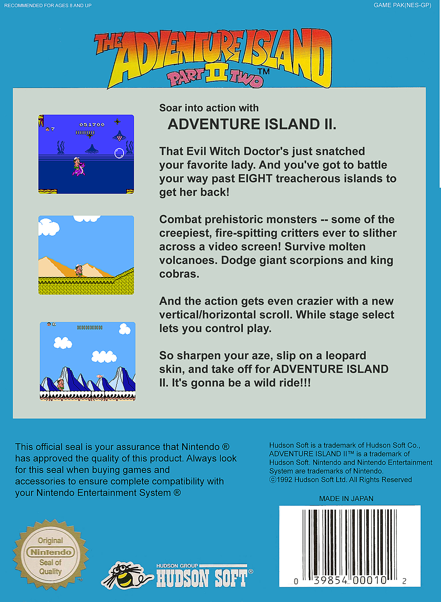 Adventure Island II Video Game Box Art ID 18817 Image Abyss