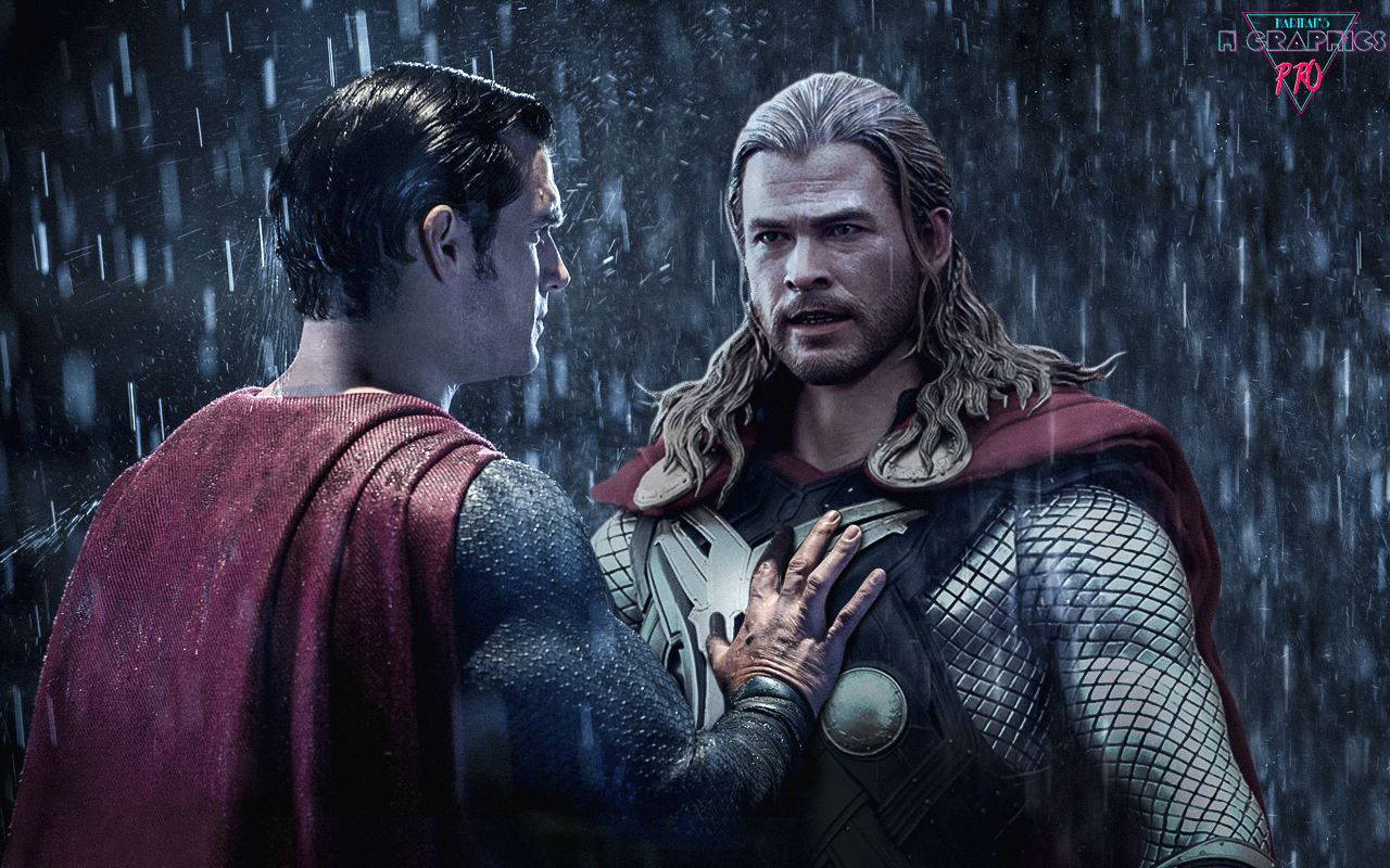 Superman v thor by itsharman Image Abyss