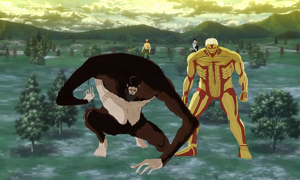 The Beast (Zeke Jäger) and the Armored Titan (Reiner Braun) by