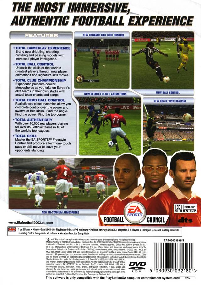 FIFA 2003 Video Game Box Art ID 43538 Image Abyss