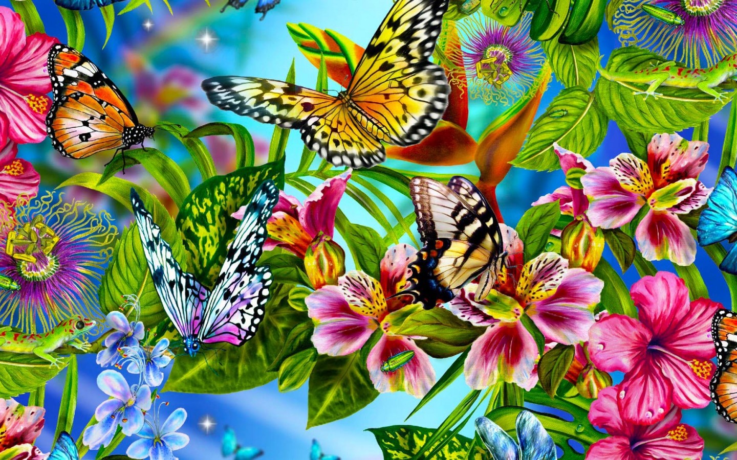 Butterflies and Flowers Image Abyss