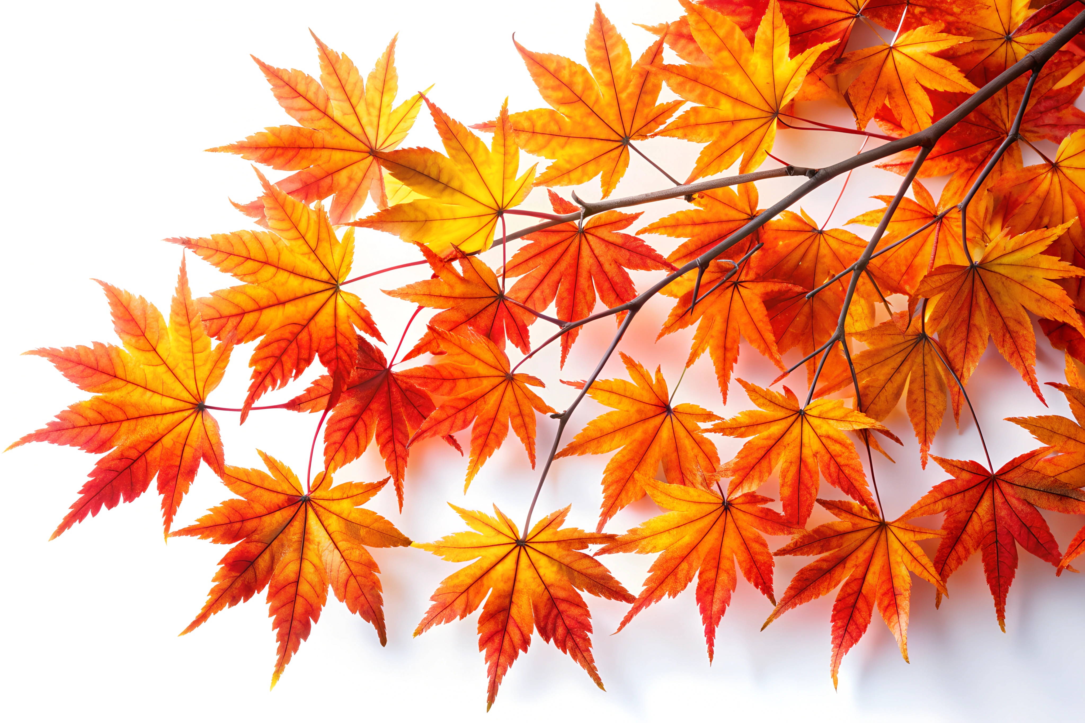 Fall branch on white background by soheltanwar