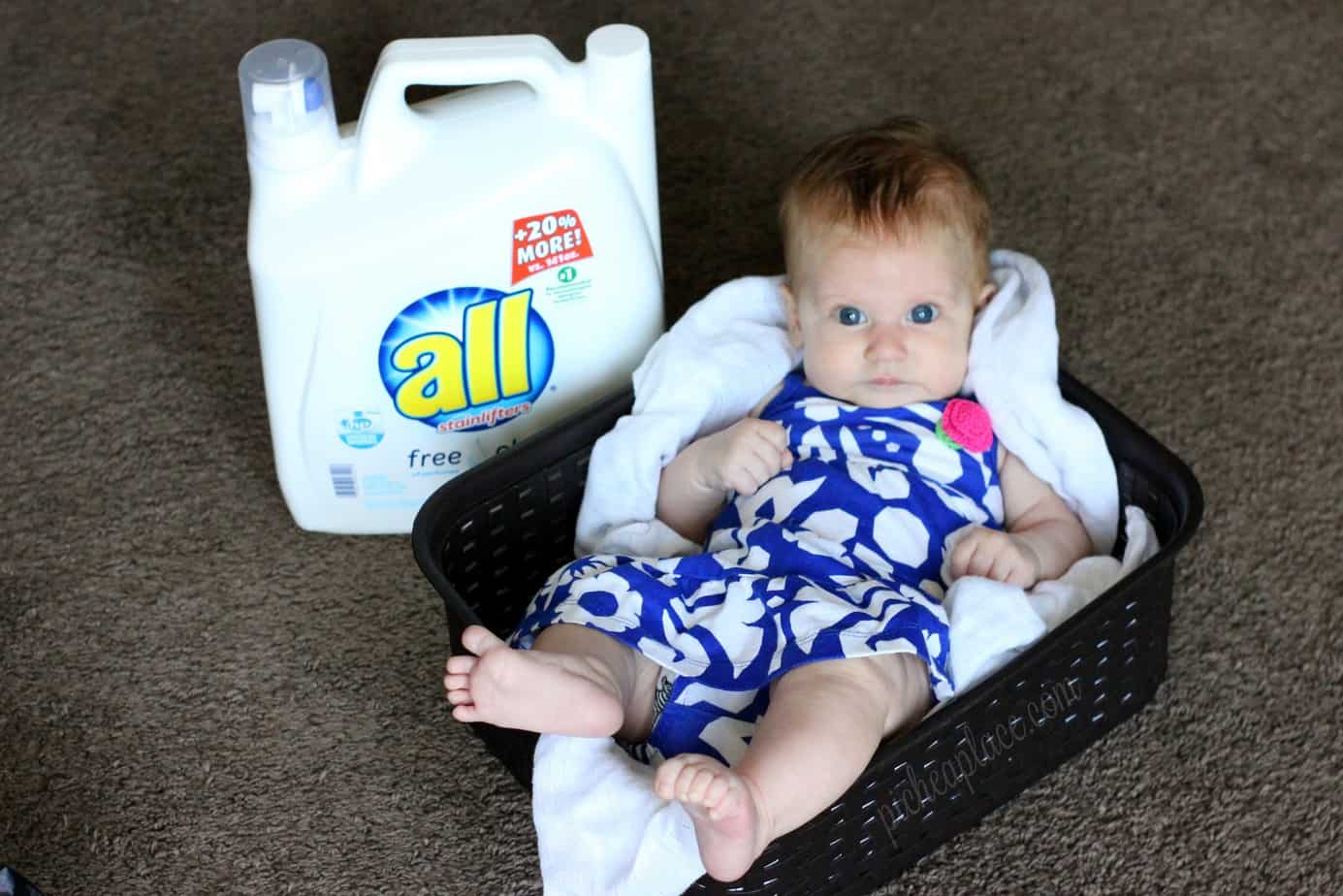 My Favorite Baby Laundry Soap + How to Organize Baby Laundry in Small