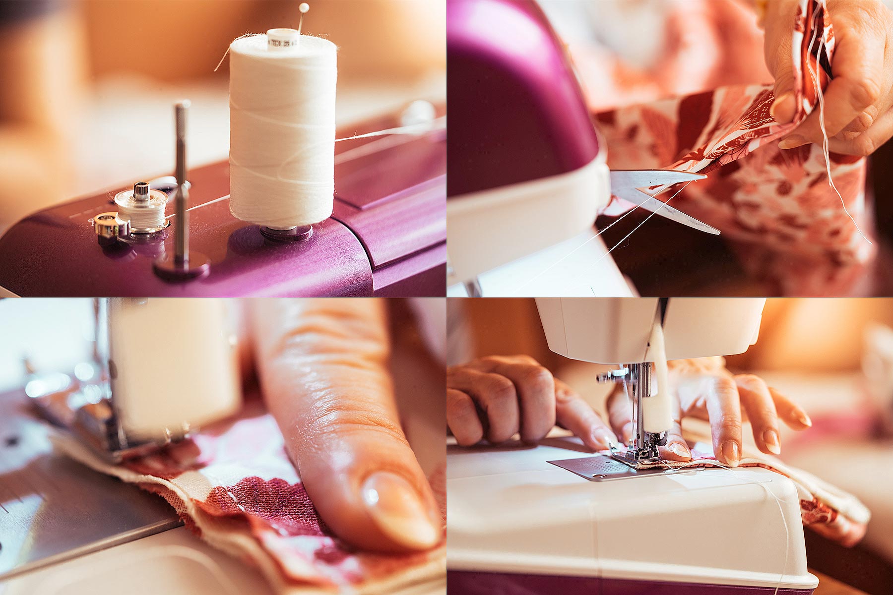 Sewing at Home Stock Images