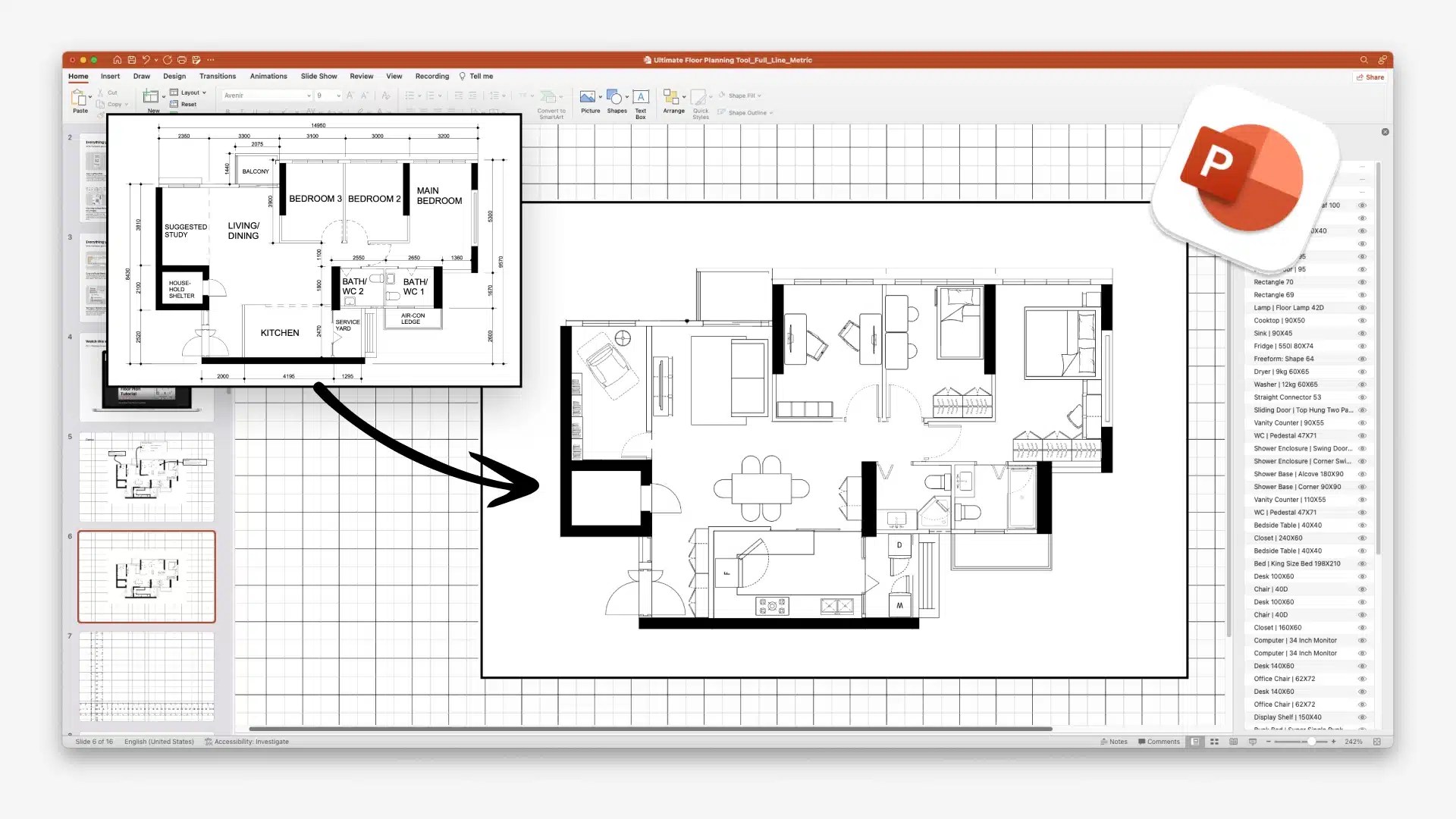 How to Draw Floor Plan in PowerPoint