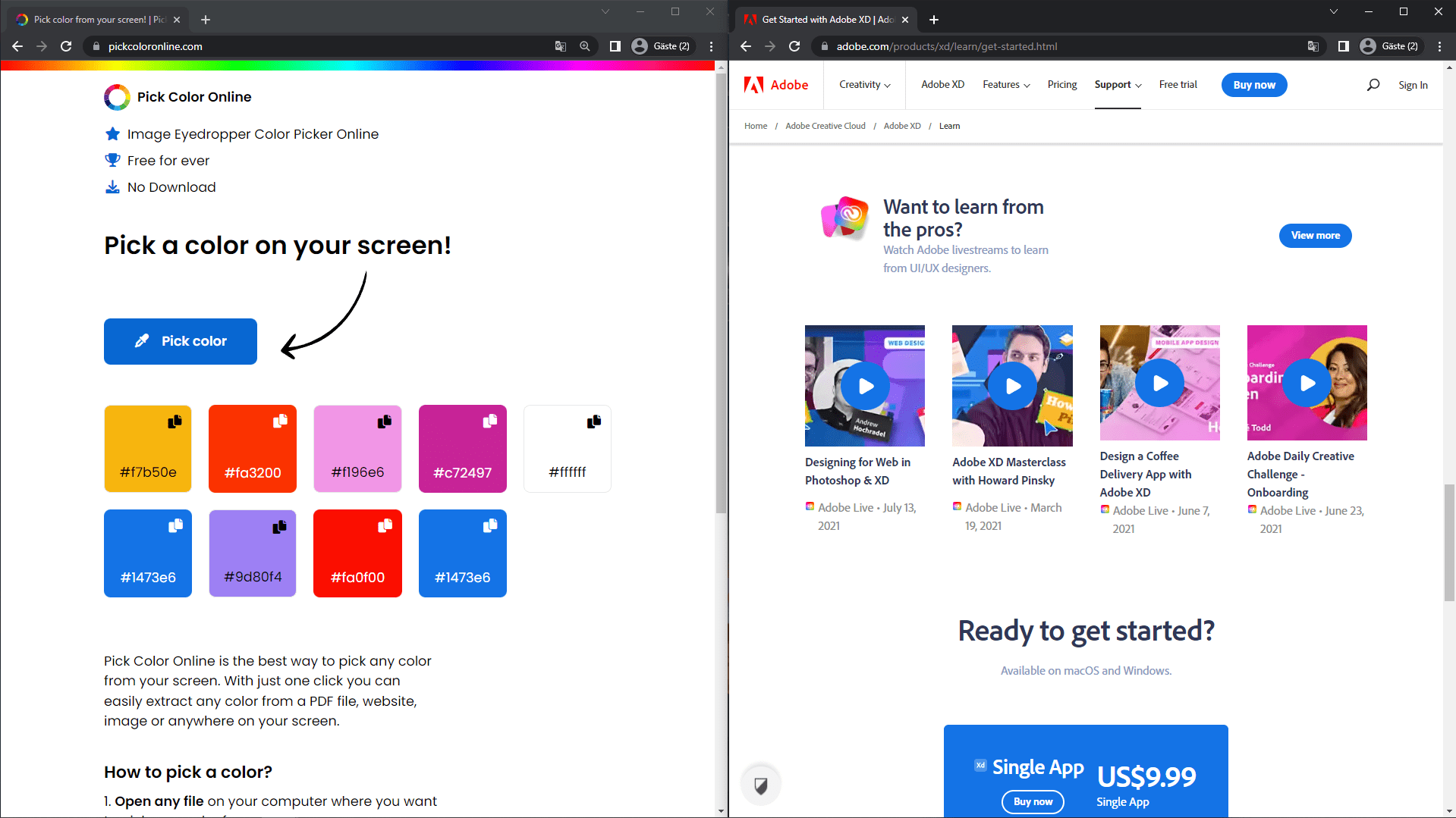 How to pick a Color from a Website? Pick Color Online