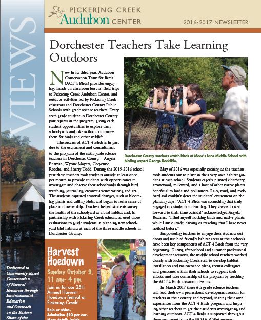 Newsletter Archive Pickering Creek Audubon Center