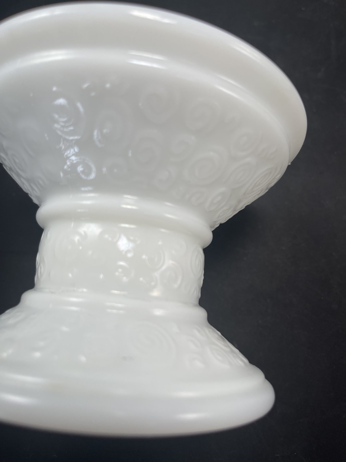 White Milk Glass Candle Holder Picker Place