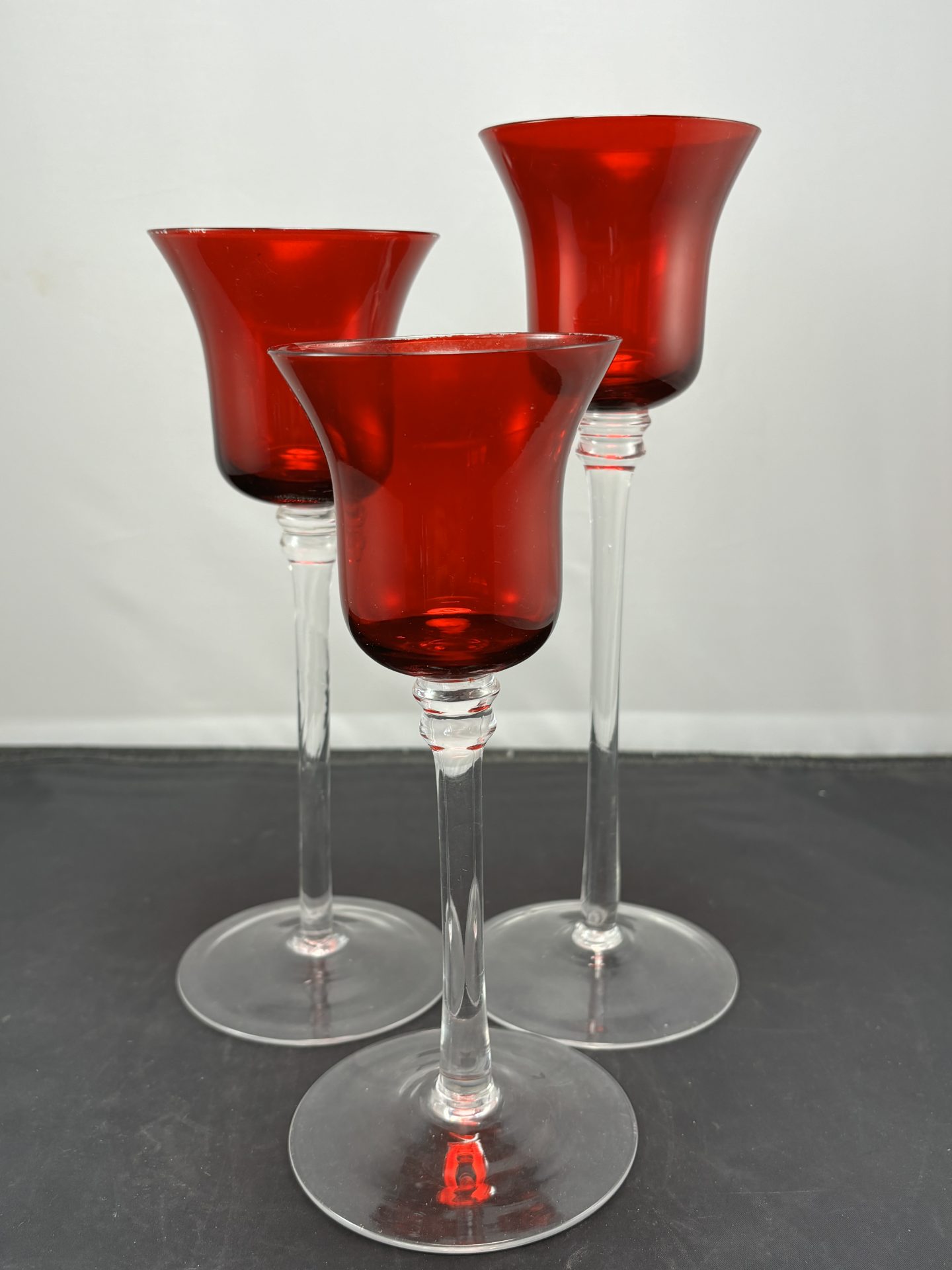 Set of 3 Red Candle Holders Picker Place
