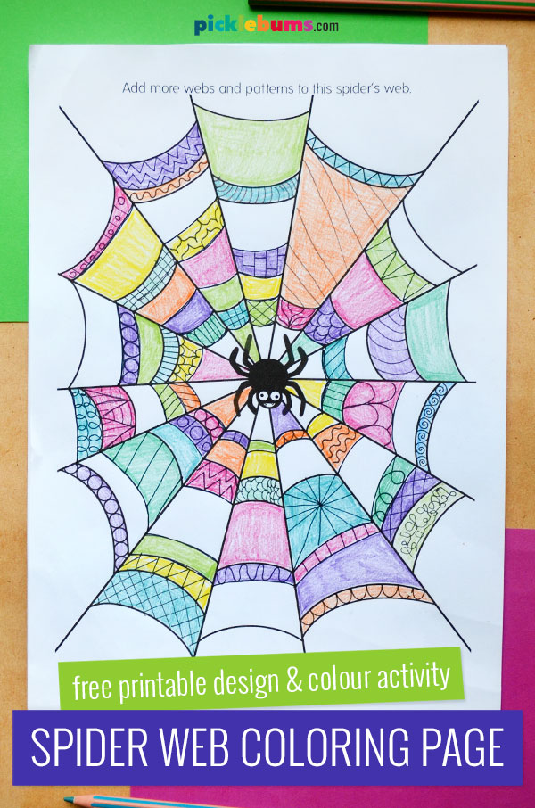 Spider Web Colouring Page Free Printable Picklebums