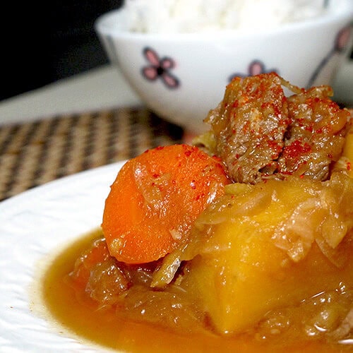 Nikujaga (Japanese Beef & Potato Stew) Pickled Plum