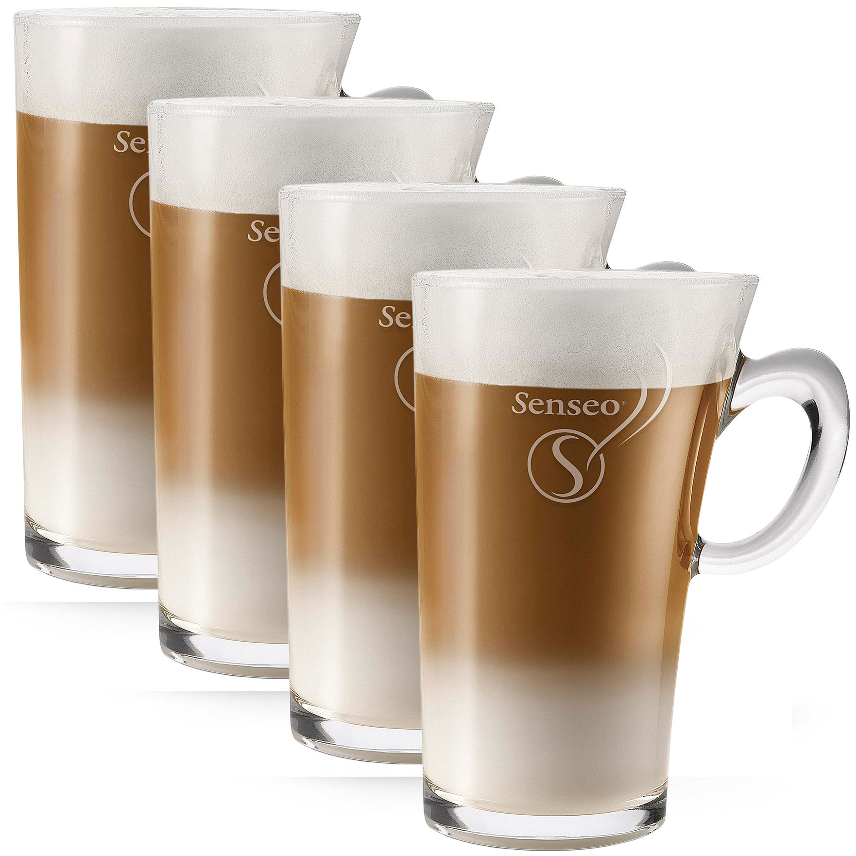 Senseo Latte Macchiato Glass Cup, 260 ml, Pack of 4 at AboutTea.de Shop