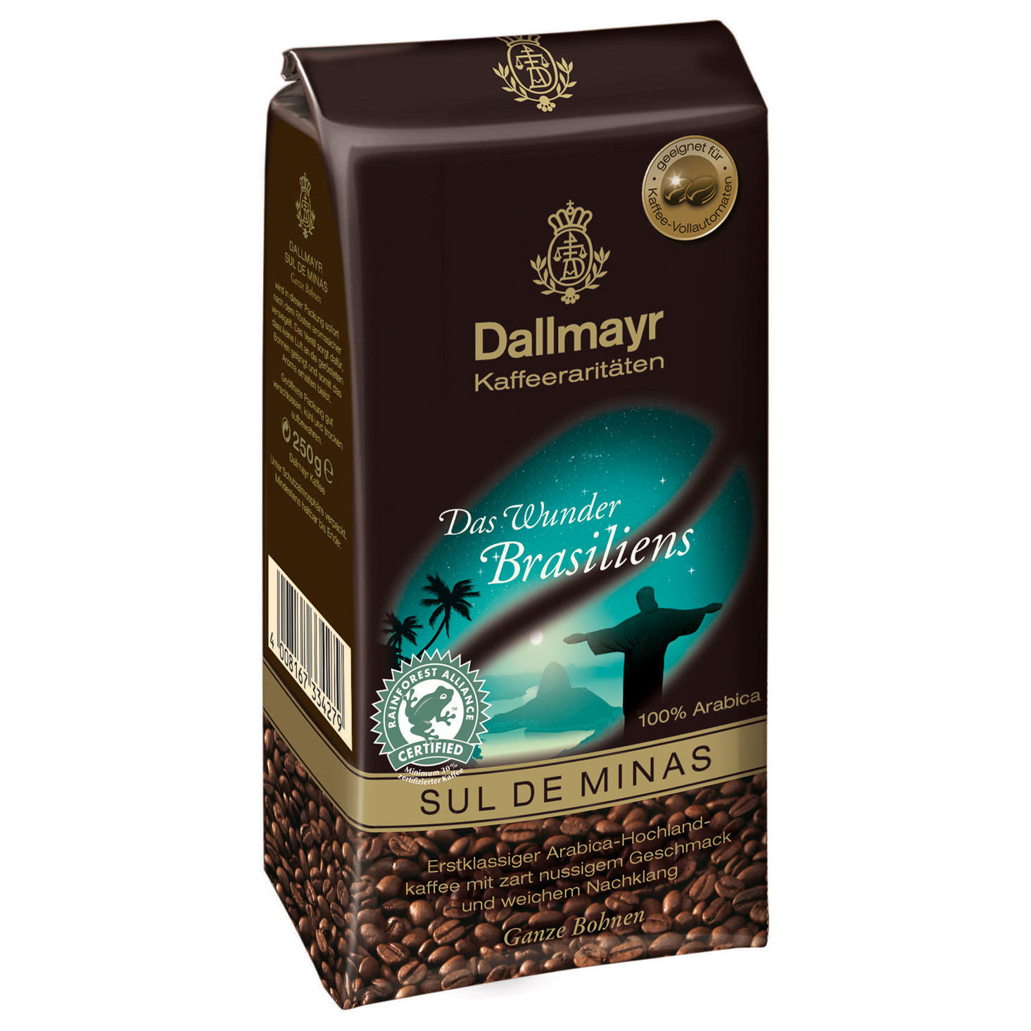 Dallmayr Sul de Minas, whole Coffee Beans, 250g at AboutTea.de Shop