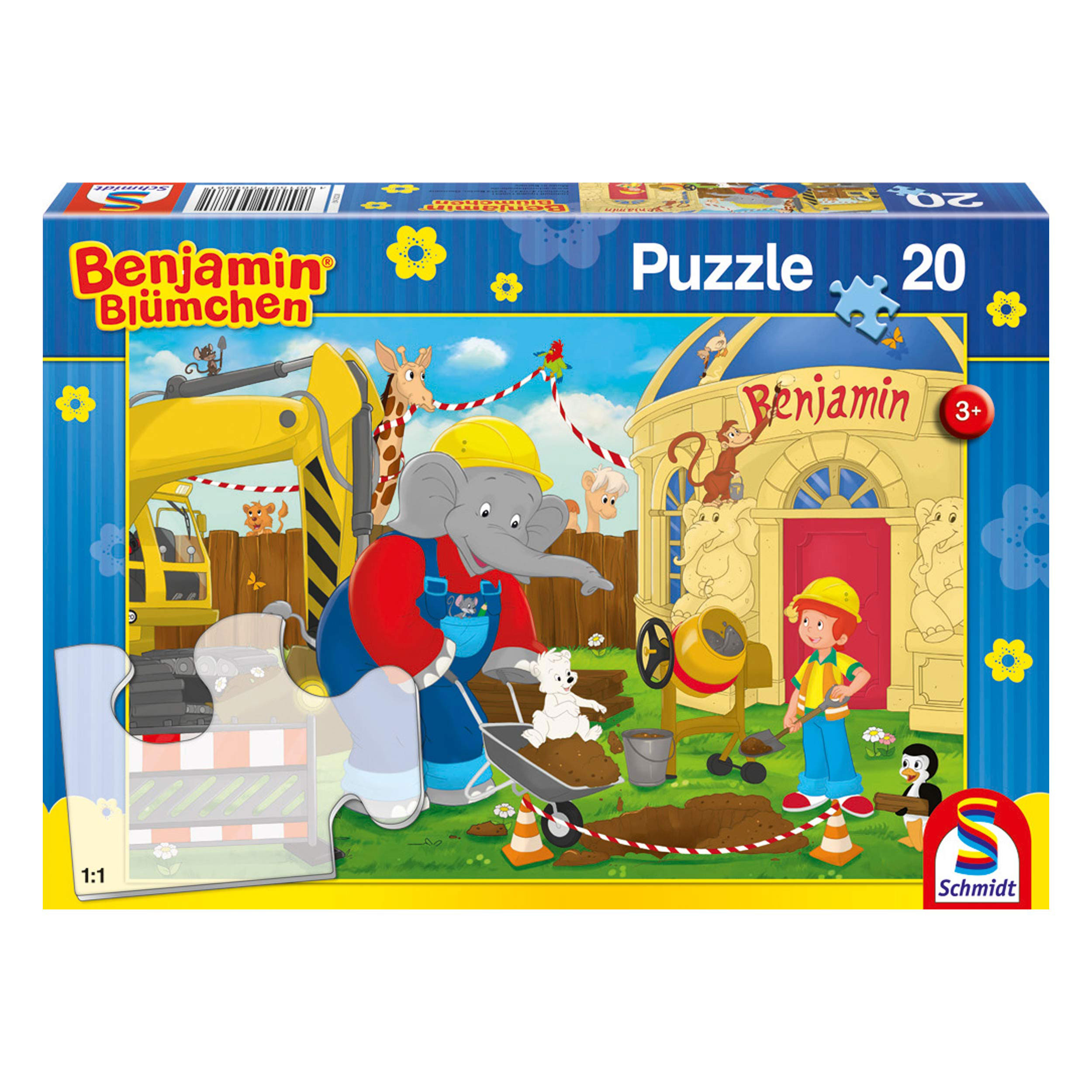 Schmidt Spiele Auf der Baustelle, 20 Teile, Kinderpuzzle, Benjamin