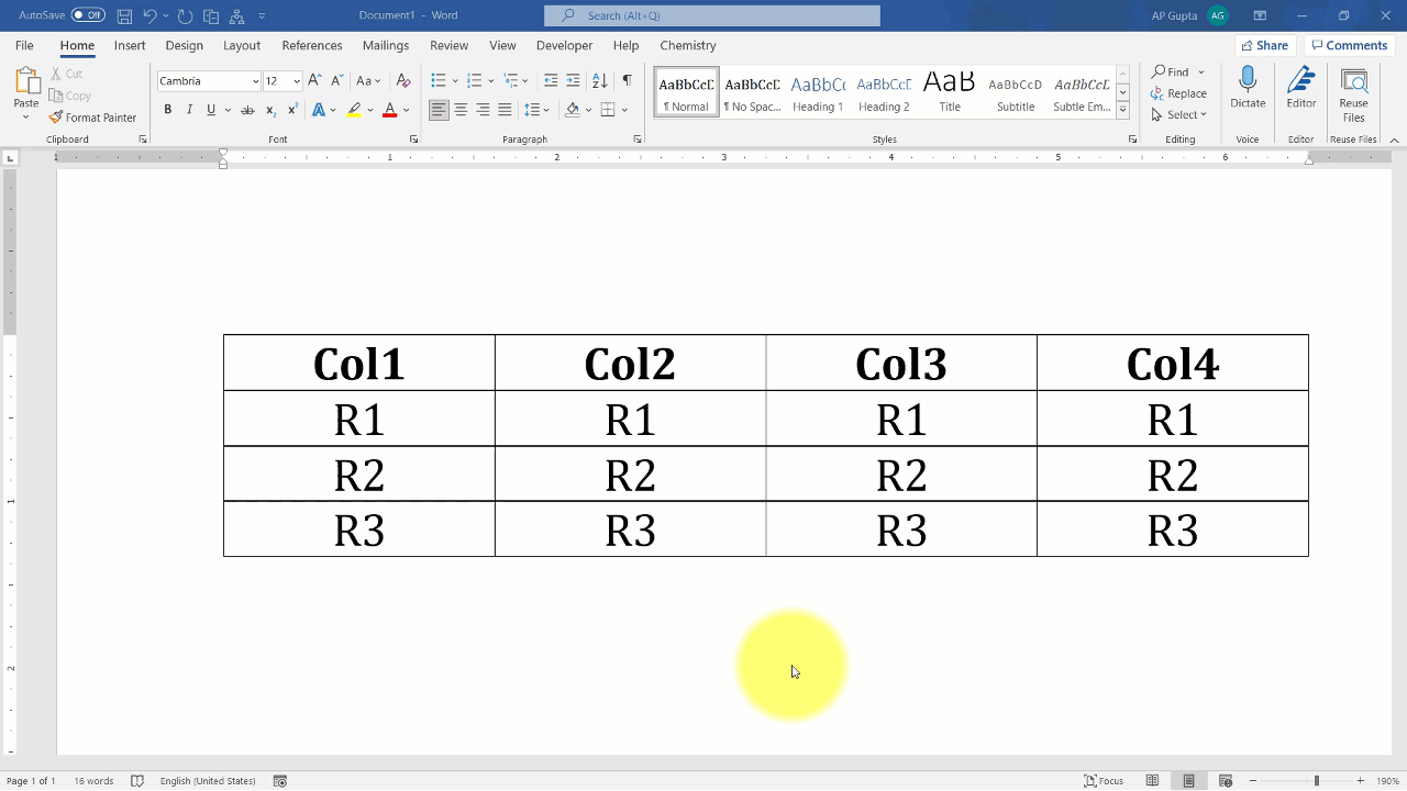 [Solved] How to insert text above table in Word 2007 & above