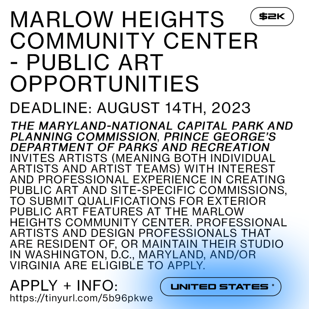 Public Art Opportunities Marlow Heights Community Center