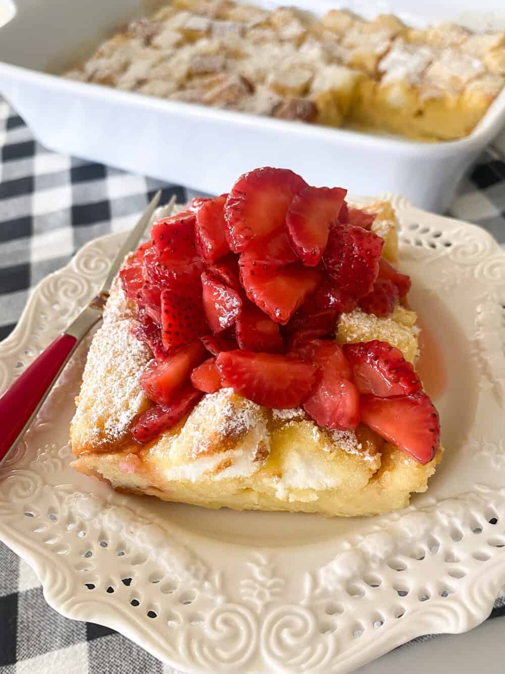 Strawberry Shortcake French Toast Bake Overnight Breakfast Casserole