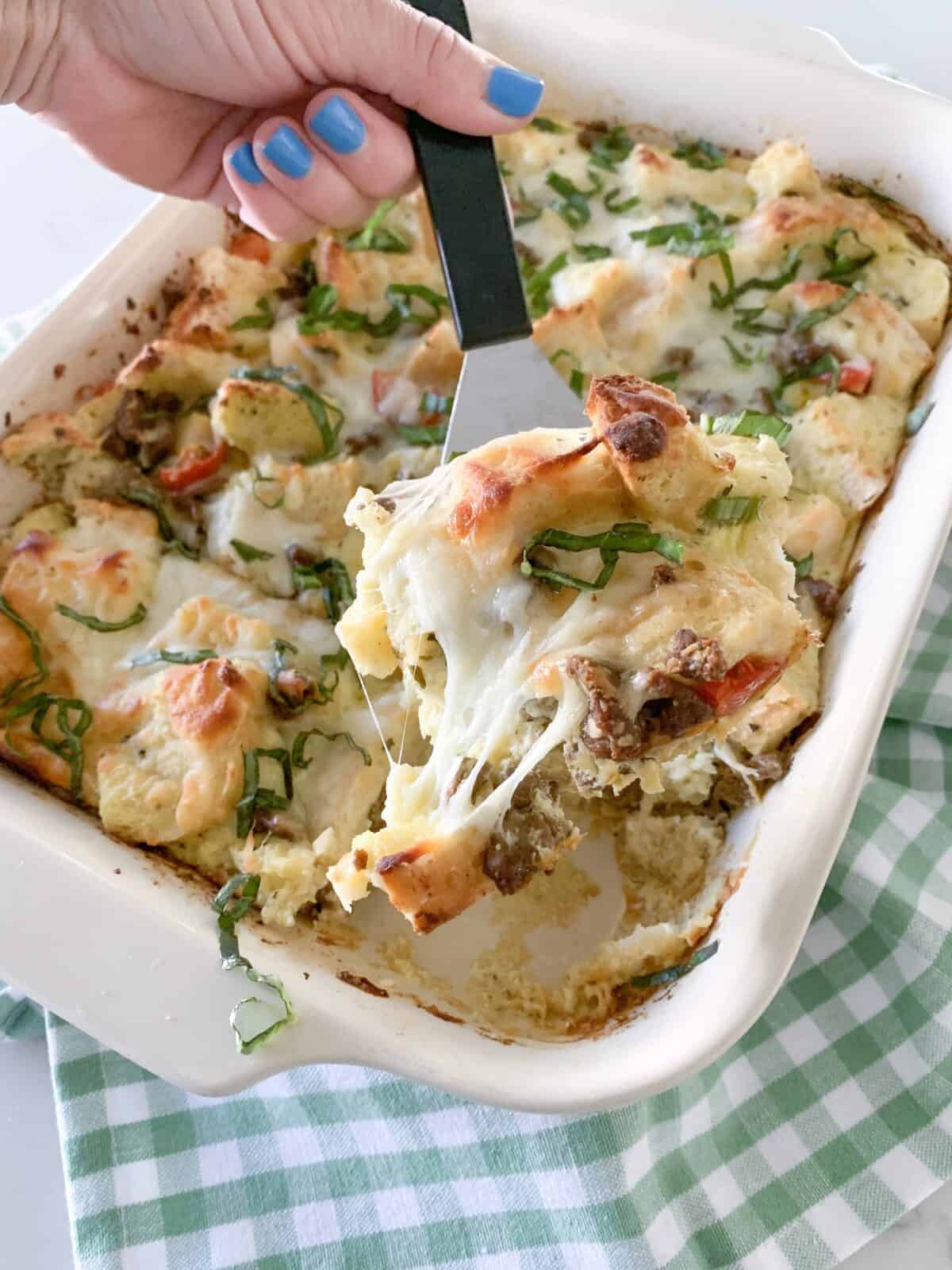Italian Sausage Breakfast Casserole Overnight Casserole!