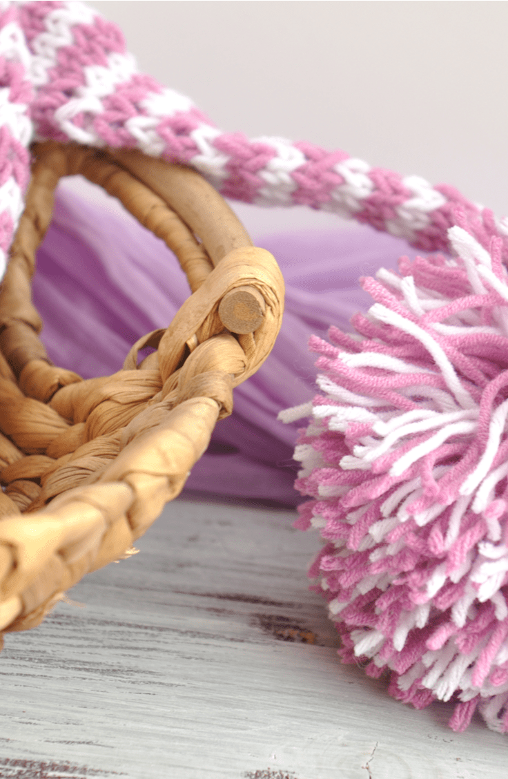 DIY Basket With Pom Poms Boho Basket, DIY Basket DIY Crafts And Home