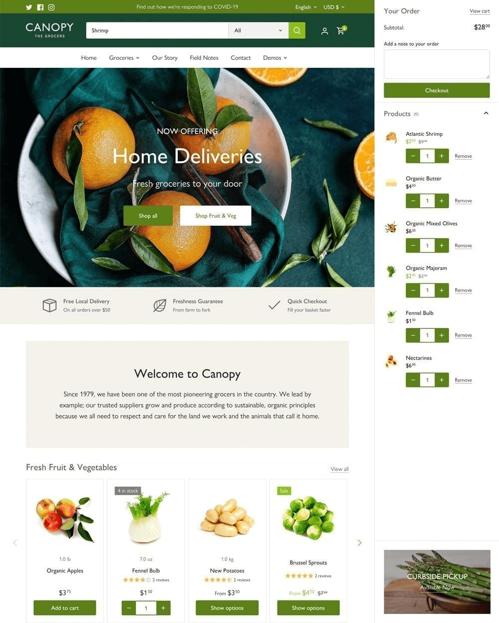 The 12 Best Shopify Themes for Food Stores [2024]