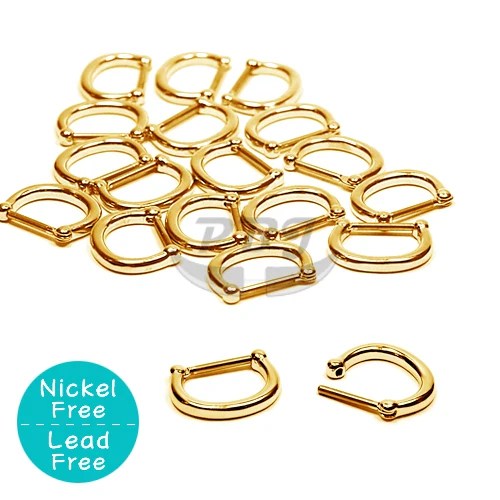 D Shape Septum Design Gold Steel Pico Body Jewelry