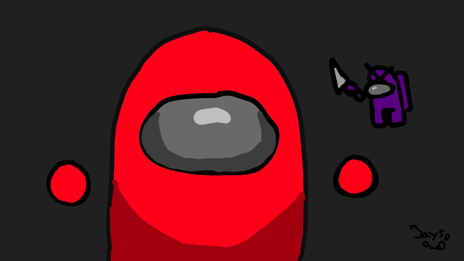 Among Us Imposter Fanart Wallpaper