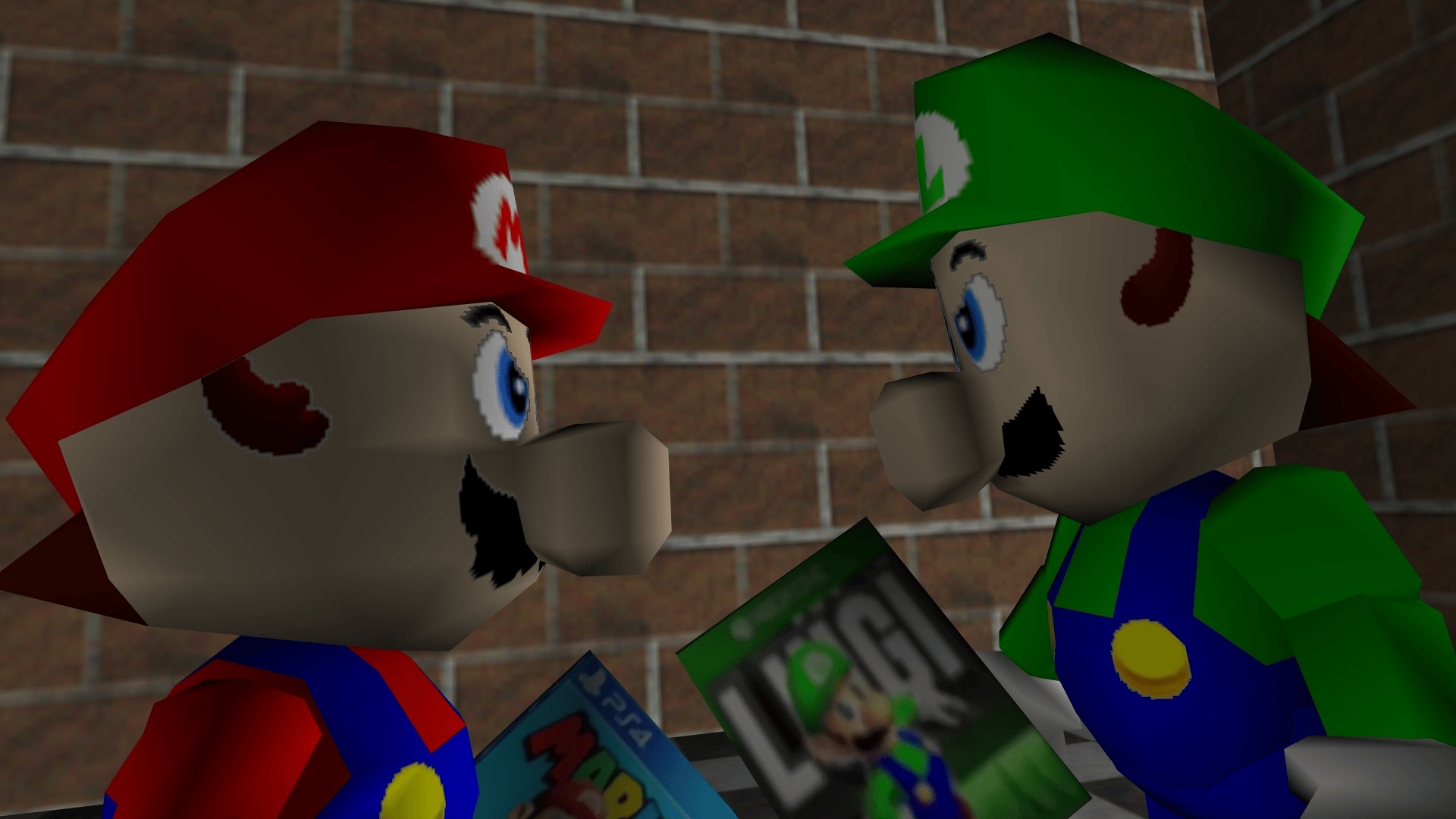 SM64 Beta Mario Promotes Super Mario on ps4 but gets interrupted by