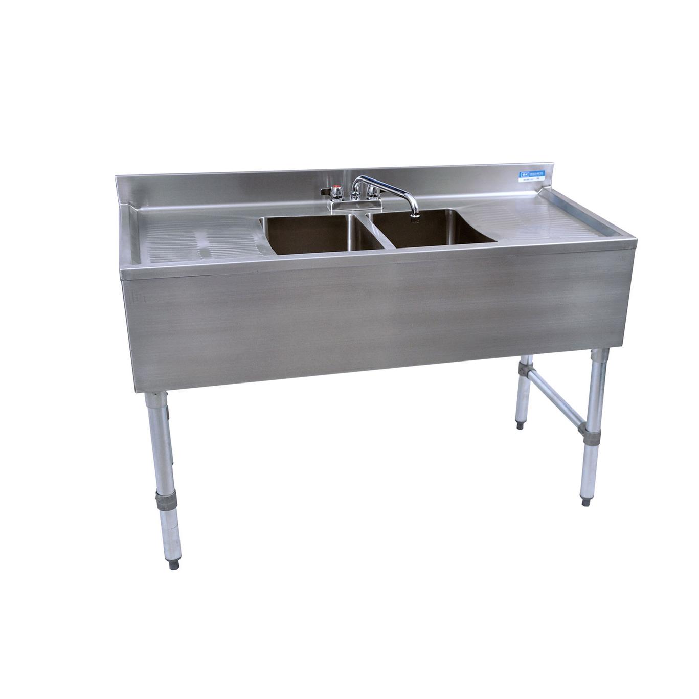 BK Resources UB421248TS 48"W Two Compartment Stainless Steel Underbar