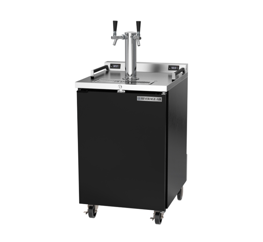 Beverage Air DZ241B 24" Dual Zone Black Vinyl Draft Wine & Beer Cooler