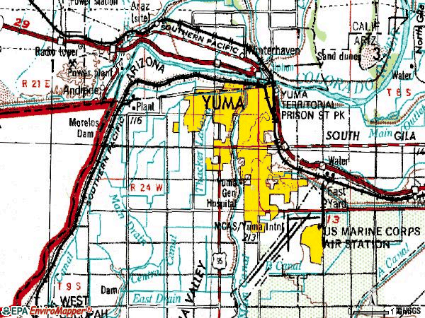 Yuma Az Zip Code Map Yuma Arizona Map Cities