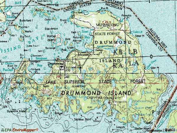 Drummond Island Michigan Map Map Of Drummond Island Michigan Christmas Light