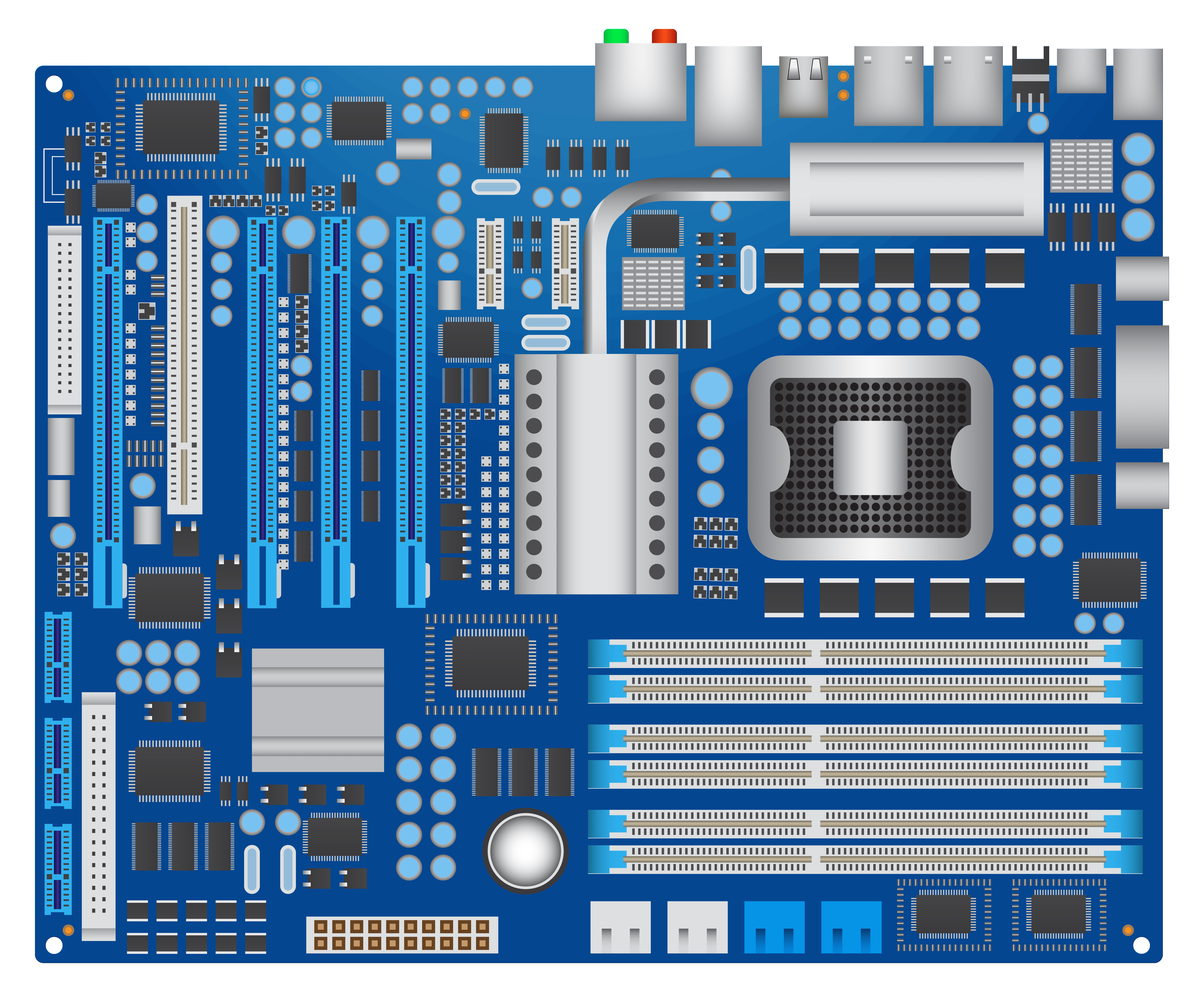 Computer Motherboard Labeled