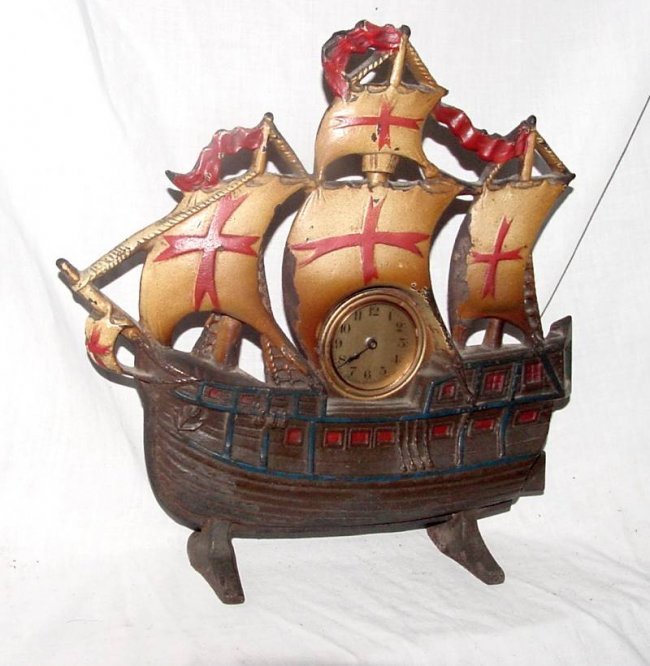 Lux Cast Iron Sailing Ship Clock Price Guide