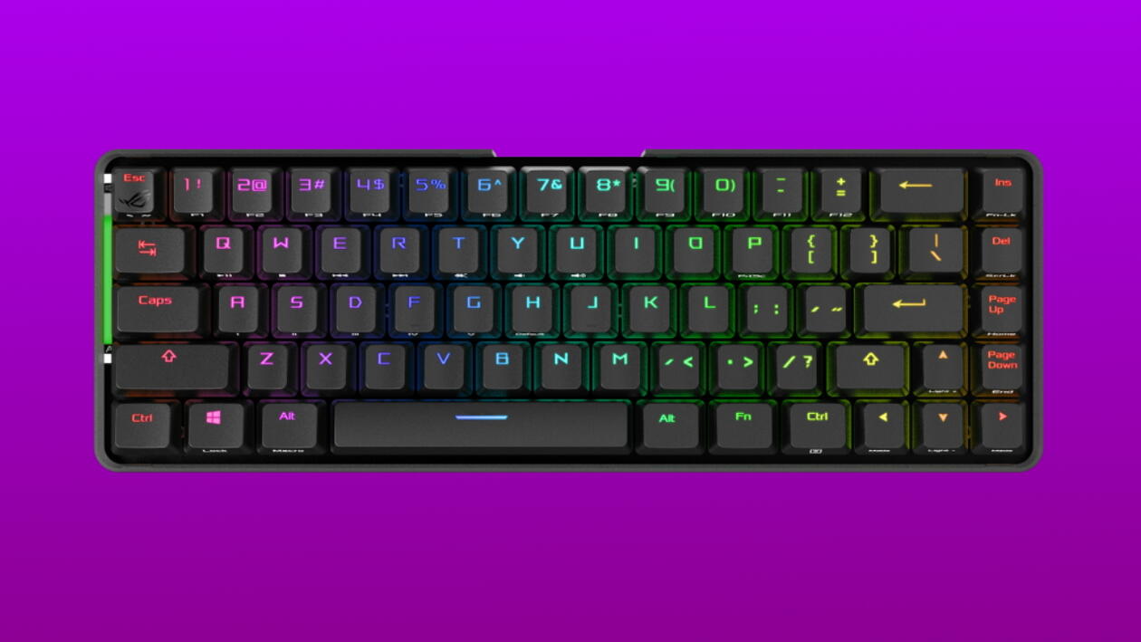 Mechanische Kompakttastatur Asus' kabellose Falchion hat 68 Tasten mit