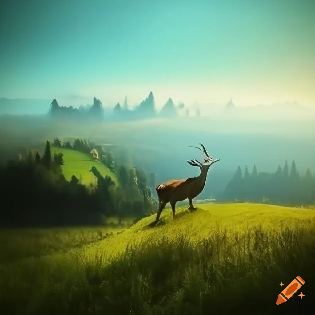 Idyllic, village, one deer who looks at us, rabbits and bees in the