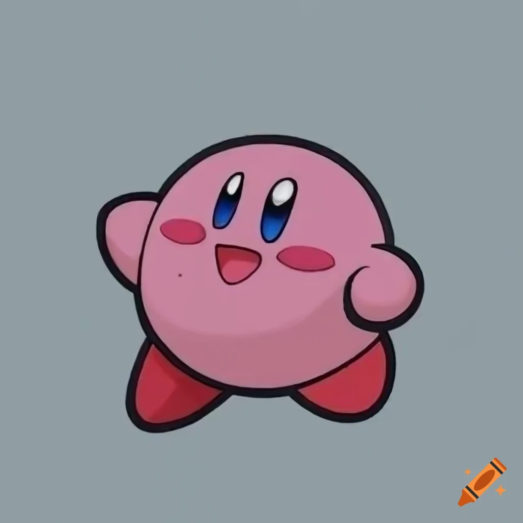 Kirby coloring page on Craiyon
